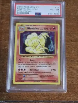 2016 Pokemon XY Evolutions 15 Ninetales Holo Rare PSA 8 Cert #72948868 - Image 1