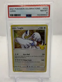 2021 POKEMON CELEBRATIONS #022 LUGIA PSA 8 - Image 1
