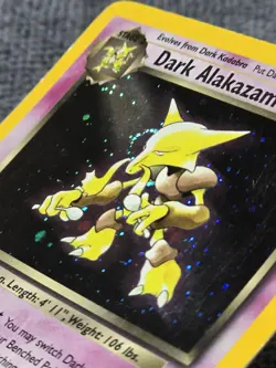 Dark Alakazam 1/82 Half Swirl Holo Rare Team Rocket Pokemon Unlimited Holo MP - Image 4