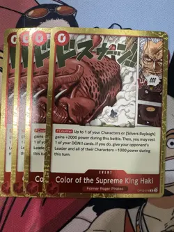 One Piece TCG Color of the Supreme King Haki OP12-018 Event Silvers Rayleigh x4 - Image 1