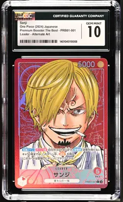 CGC 10 GEM MINT Japanese One Piece 2024 SANJI PRB01-001 ALT ART - Image 1