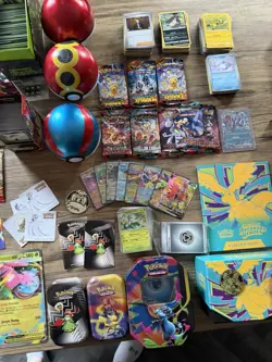 Pokemon TCG Job Lot Trading Card Game Cards Tins Stickers Pokeballs see desc - Image 3