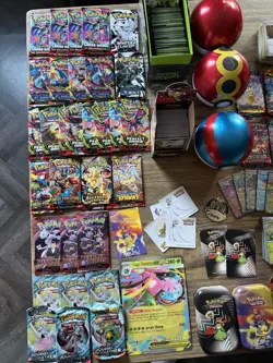 Pokemon TCG Job Lot Trading Card Game Cards Tins Stickers Pokeballs see desc - Image 5