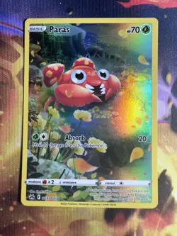 Pokemon TCG Paras Crown Zenith: Galarian Gallery Holo Rare Card GG32/GG70 - Image 1
