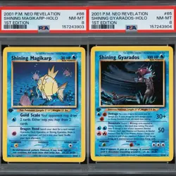 PSA 8 SHINING MAGIKARP 66/64 & GYARADOS 65/64 | 1st Edition Seq. Pokemon Card - Image 1