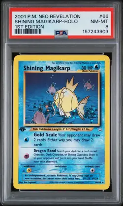 PSA 8 SHINING MAGIKARP 66/64 & GYARADOS 65/64 | 1st Edition Seq. Pokemon Card - Image 2