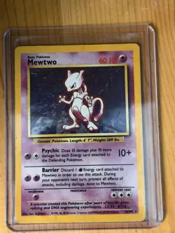 Mewtwo 10/102 Holo Rare Base Set 60 HP Basic English 1999 Pokemon TCG Card - Image 1