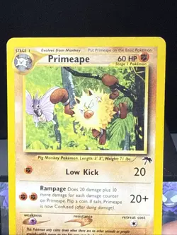Pokemon Card Primeape 18/18 Southern Islands Non Holo WOTC Light Play - Image 2
