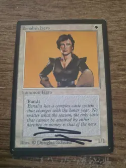 Benalish Hero Beta SIGNED By Douglas Shuler Magic The Gathering - Image 1