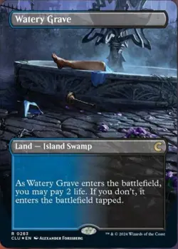 Light Play x 1 Watery Grave - Foil - Borderless Ravnica: Clue Edition - Image 1