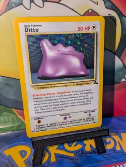 Pokemon Ditto 3/62 Fossil Series Holo Rare WOTC Vintage 1999 LP - Image 2