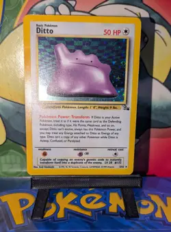 Pokemon Ditto 3/62 Fossil Series Holo Rare WOTC Vintage 1999 LP - Image 3