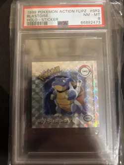 1999 Pokemon Action Flipz Holo Sticker SR2 BLASTOISE PSA 9 - Image 1