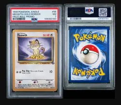 1999 POKEMON JUNGLE PROMO FRUIT ROLL PROMO #56 MEOWTH-GOLD BORDER PSA 7 - Image 3