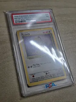 1999 POKEMON JUNGLE PROMO FRUIT ROLL PROMO #56 MEOWTH-GOLD BORDER PSA 7 - Image 5