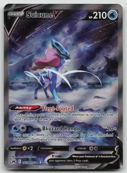 2023 Pokemon Crown Zenith Suicune V Galarian Gallery GG38/GG70 Rare Holo - Image 1