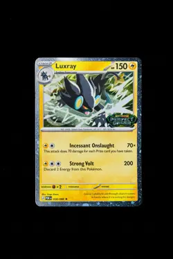 LUXRAY 028/088 PERFECT ORDER POKEMON PROMO (STAMPED COSMO HOLO, Damaged) - Image 1