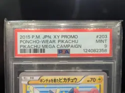 PSA 9 Poncho Wearing Pikachu 203/XY-P Mega Campaign Japanese Promo Pokemon - Image 5
