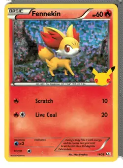 Fennekin 014/025 Promo McDonald's 25th Anniversary Promos Pokemon Holo NM - Image 1
