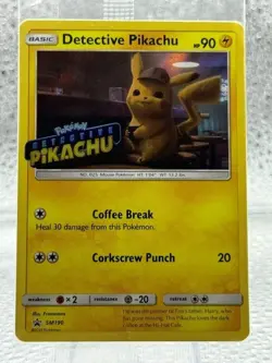 Detective Pikachu [Stamped] #SM190 Pokemon Movie Promo Sealed TCG Holo Foil - Image 1