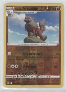 Hisuian Arcanine Reverse Foil Pokemon Sword & Shield Lost Origin #084 - Image 1