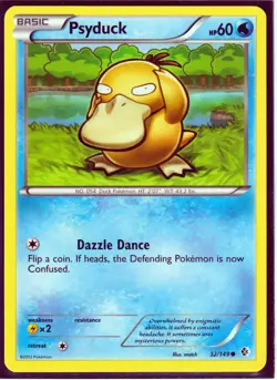 2012 POKEMON PSYDUCK 32/149 BLACK & WHITE BOUNDARIES CROSSED REGULAR NM - Image 1