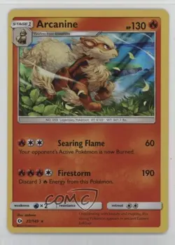 Arcanine Holo Pokemon Sun & Moon Base #22 - Image 1