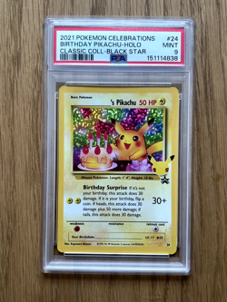 Pokemon TCG _____'s Pikachu 24/53 Celebrations Classic Collection Holo PSA 9 - Image 1
