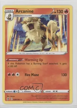 Arcanine Pokemon Sword & Shield Rebel Clash #028 - Image 1