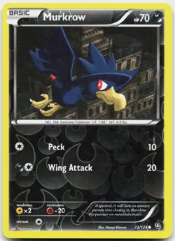 Murkrow 72/124 Common Dragons Exalted Pokemon Reverse Holo Moderately Played - Image 1