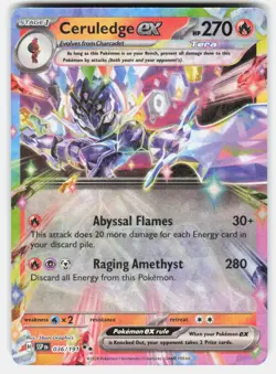 Ceruledge ex 036/191 Double Rare Surging Sparks Pokemon Holo Near Mint - Image 1