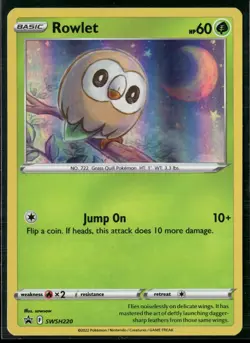 Pokemon - Rowlet SWSH220 Holo Black Star Promo NM - Image 1