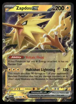 POKEMON ZAPDOS EX 151 145/165 HOLO DOUBLE RARE LP - Image 1