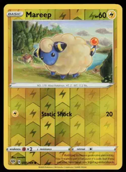 Mareep 055/189 Common Darkness Ablaze Pokemon Reverse Holo Lightly Played - Image 1
