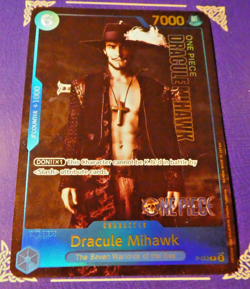 One Piece English Card Game Holo Carte Dracule Mihawk P-052 En Mint - Image 1