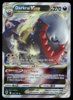 Darkrai VSTAR 099/189 Holo VSTAR Rare Astral Radiance Pokemon NM - Image 1