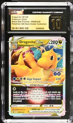 2022 POKEMON GO DRAGONITE VSTAR #SWSH236 PROMO CGC 10 PRISTINE - Image 1