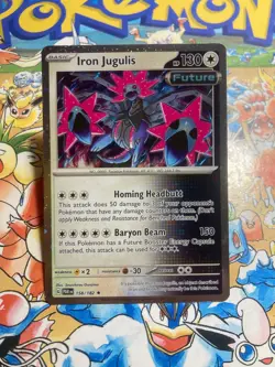 Iron Jugulis 158/182 Rare Paradox Rift Pokemon Cosmo Holo TCG - Image 1