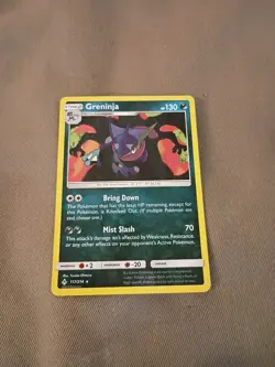 HOLO RARE Greninja 117/214 SM Unbroken Bonds Pokemon Charizard Silhouette LP - Image 1