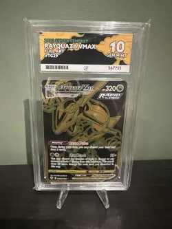 Pokemon TCG Rayquaza VMAX Black/Gold/Silver Tempest TG29/TG30 Ace 10 - Image 1
