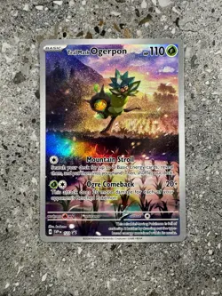 Pokemon TCG Cards Teal Mask Ogerpon SVP123 Black Star Promo Illustration Rare NM - Image 1
