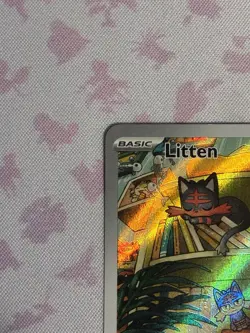 Pokemon TCG Litten Full Art Holo Card 167/162 Temporal Forces Illustration Rare - Image 3