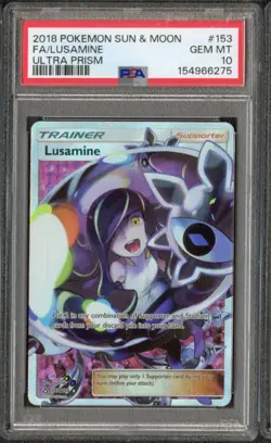 2018 Pokemon Sun & Moon Full Art Lusamine Ultra Prism #153 PSA 10 GEM MINT - Image 1