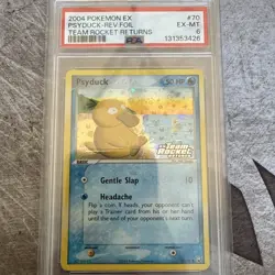 2004 POKEMON EX TEAM ROCKET RETURNS #70 PSYDUCK-REVERSE FOIL PSA 6 - Image 1