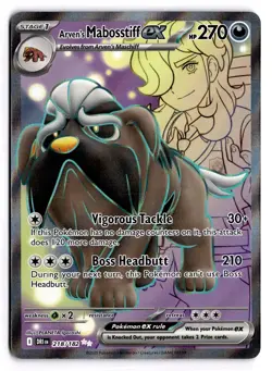Arven's Mabosstiff ex 218/182 Ultra Rare Destined Rivals Pokemon Holo Near Mint - Image 1