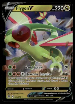 Flygon V 106/172 Holo V Rare Brilliant Stars Pokemon NM - Image 1