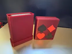 3D Printed Storage Box For Playing Cards. Red - Image 3