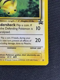 Pokemon TCG Pikachu 27 Black Star WOTC Promo 2000 Card Lightly Played - Image 4