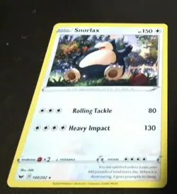 Pokemon TCG - Snorlax - Sword & Shield - Rare Cosmos Holo 140/202 US Seller - Image 1