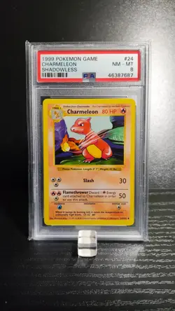 Pokemon Card - Charmeleon - Shadowless - Base Set 24/102 - PSA 8 NM-MT - Image 1